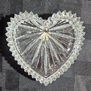 Gorham Full Lead Crystal Clear Heart Trinket Jewelry Box